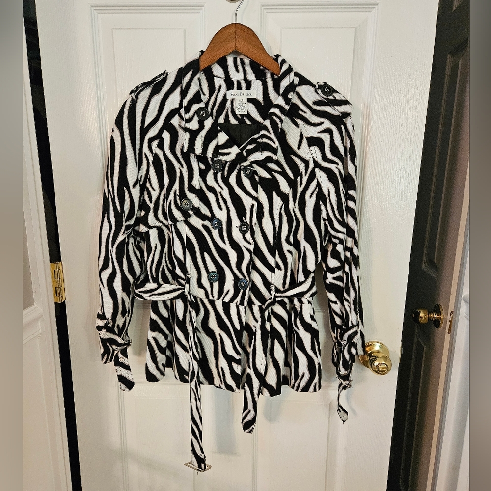 Susan Bristol Jacket Zebra Print, Size Large